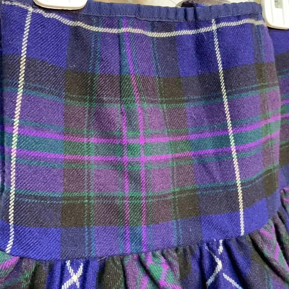 Ralph Lauren 2t purple black plaid ruffled skirt